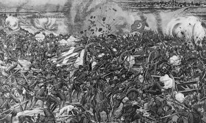 Битка код реке Сангариос (Сакарија), прекретница у грчко-турском рату 1919. – 1922. Литографија карла Хаупта из 1921.