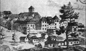 Метлика, Словенија. Валвасорова литографија из 17. века.