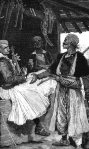 Пијаца у Скадру. Цртеж из 1880, Illustrated London News.