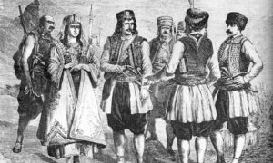 Црногорци, стара графика из 19. века