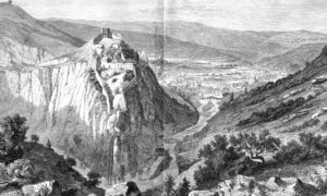 Поглед на ужичку тврђаву и град. Слика из 1862.