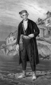 Србин из Каштела. Литографија у боји аустријског надвојводе Лудвига Салватора из 1870.