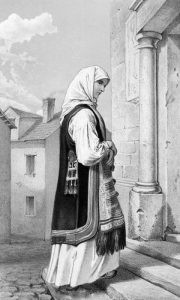 Српкиња из Сења, Далмација. Слика из 1870. Франца Ксавијера Мејкснера