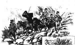 Са херцеговачким устаницима. Илустрација Данијела Вјержа из 1876.