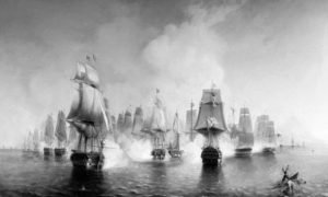 Битка за Атос, 19. – 22. јуна 1807. Слика Алексеја Боголубова из 1853.