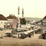 Палата и статуа Марије, Загреб, , између 1890. и 1900. (фото Library of Congress)