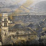 Фрањевачки самостан св. Луке и у даљини муслиманско гробље, Јајце, 13. октобар 1912. (фото www.albert-kahn.hauts-de-seine.fr)