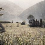 Колиба, чамац, рибар и пасуљ, Јајце, 13. октобар 1912. (фото www.albert-kahn.hauts-de-seine.fr)