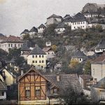 Поглед из хотела на Кастел, џамију и куполу св. Луке, Јајце, 13. октобар 1912. (фото www.albert-kahn.hauts-de-seine.fr)