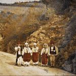Група жена и мушкараца на путу за Пливу, Јајце, 13. октобар 1912. (фото www.albert-kahn.hauts-de-seine.fr)