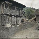 Куће од сирове цигле покривене сламом, Опеница, мај 1913. (фото www.albert-kahn.hauts-de-seine.fr)