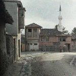 Минарет са дуплим балконом, кварт цитаделе, Солун, 14. мај 1913. (фото www.albert-kahn.hauts-de-seine.fr)