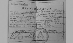Чланска карта Удружења носилаца Албанске споменице
