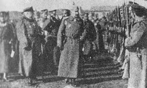 Немачки цар Виљем II и бугарски краљ Кобург на смотри својих трупа у Нишу 1916. године